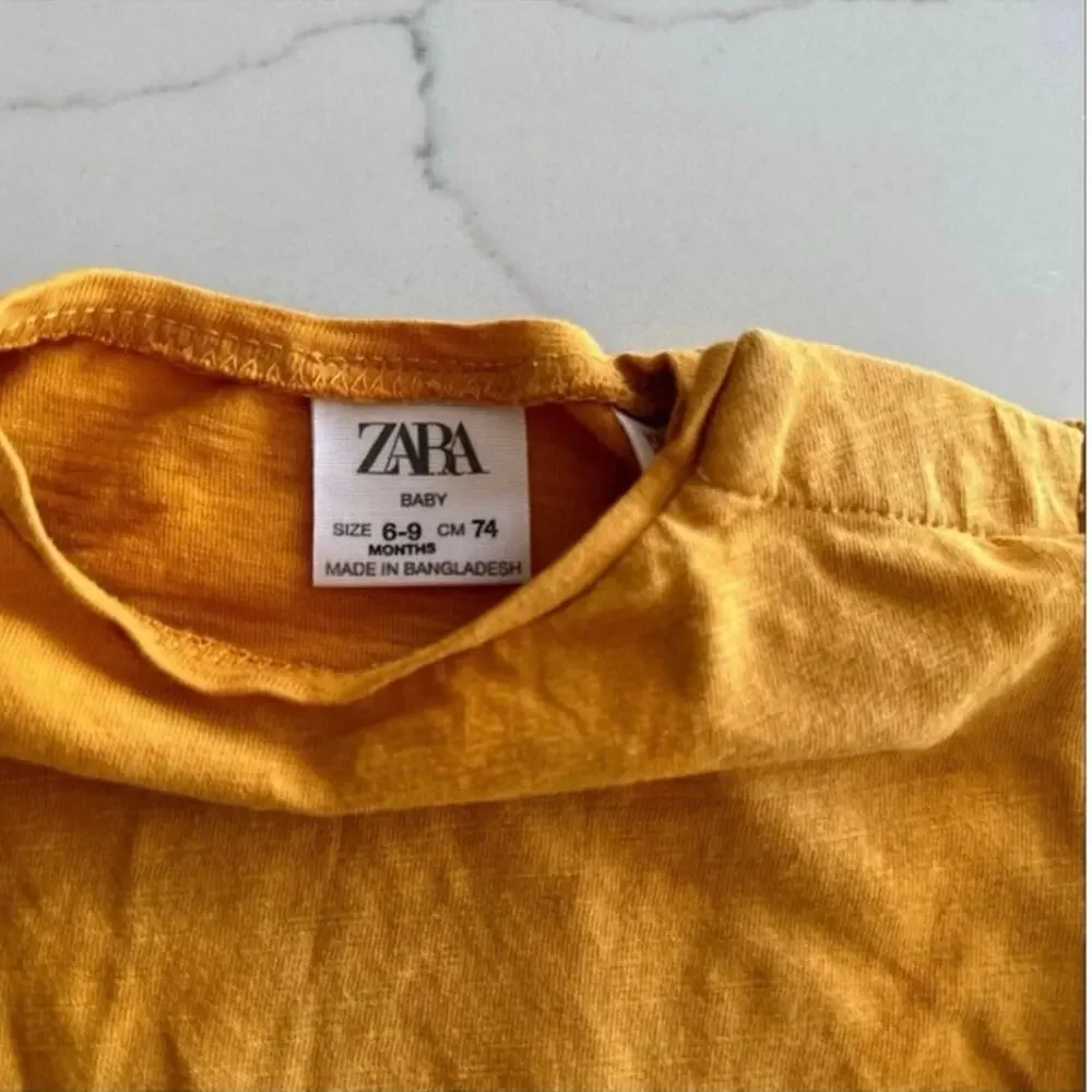 Zara Baby Mustard Tee & Dino Jogger Set - 6-9 Months